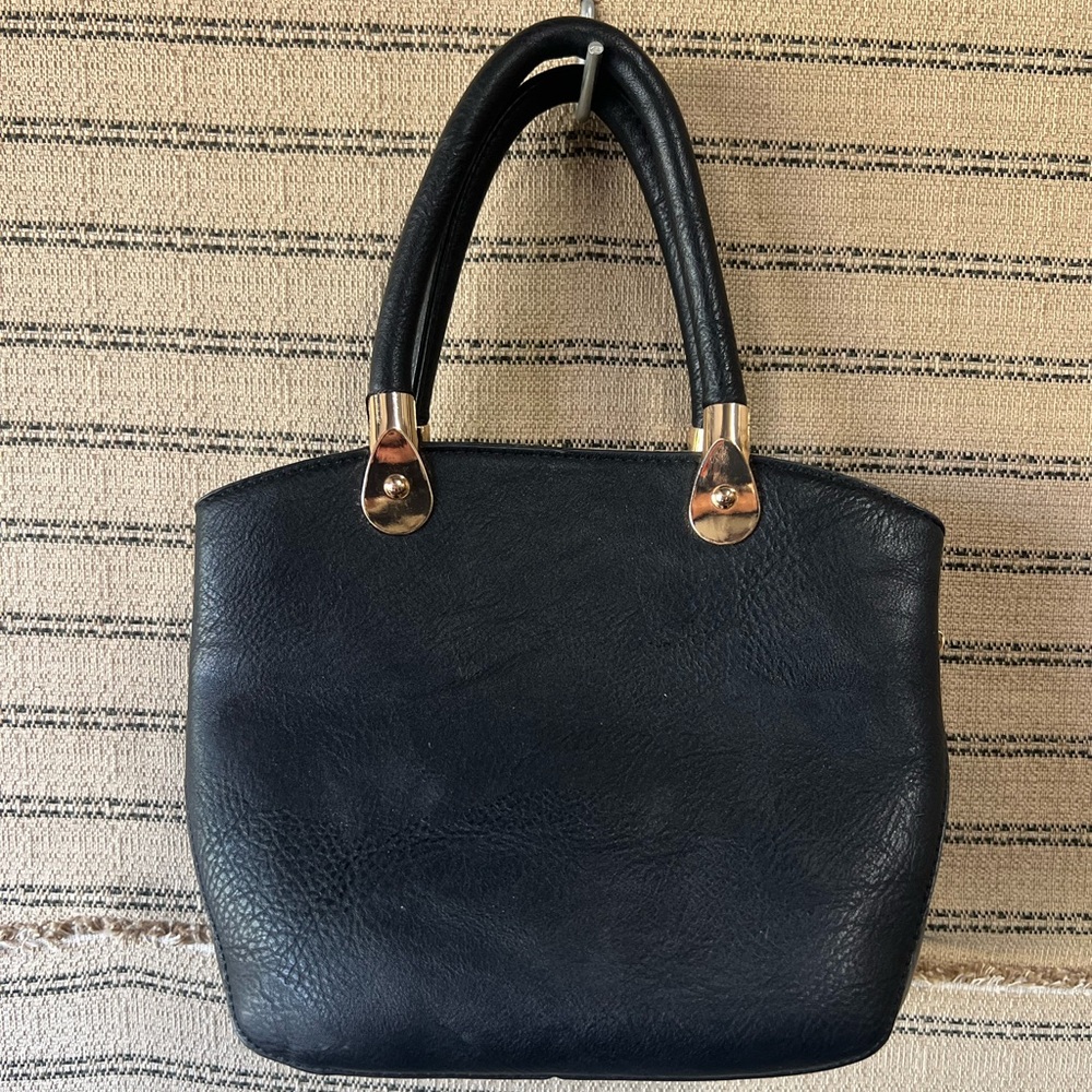 K. Carroll RFID Protected Elegant Black Leather Handbag
